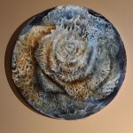 White Rose, 20 inch diameter, mixed media on wood panel, 3000 USD